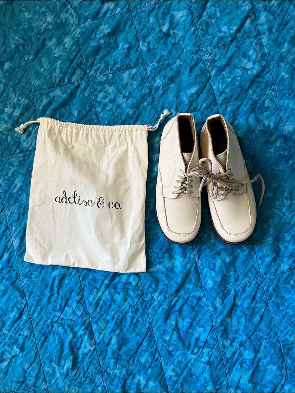 Adelisa & Co. Cream Antigua Lace-Up Kids Dress Shoes, eu 35